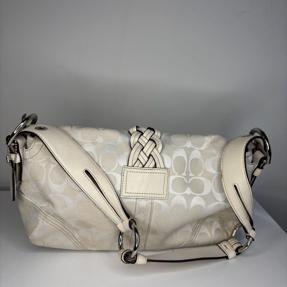 Coach- Off White Braided Purse - Picture 3 of 7